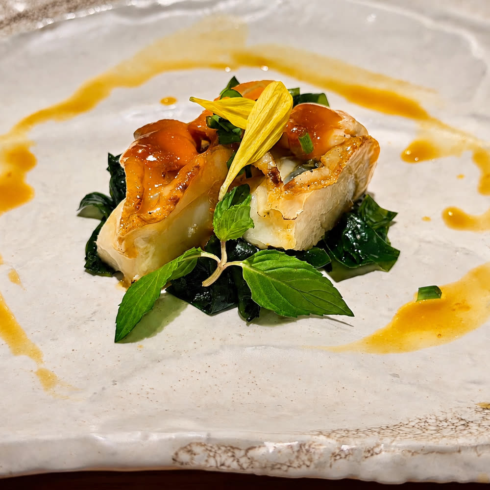 Scallop with sea urchin sauce